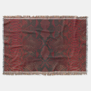Red and Black Python Print Throw Blanket