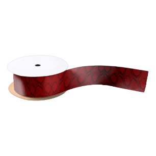Red and Black Python Snake Skin Reptile Scales Satin Ribbon
