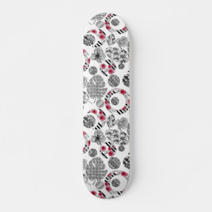 Red and Black, Quilting ,Patchwork Skateboard
