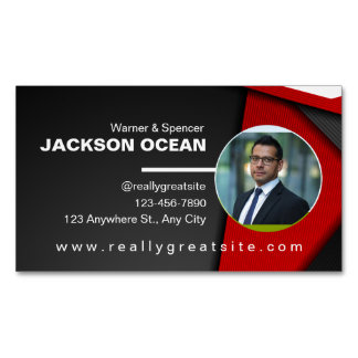 Red and Black Real-estate  Magnetic Business Card