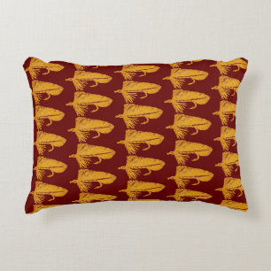 Red and black Red Ibis classic wet trout fly Decorative Cushion