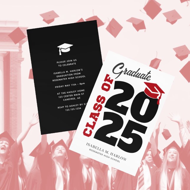 Red and Black Retro Graduation Announcement (Creator Uploaded)