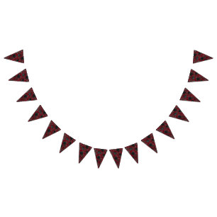 Red and Black Rose Gothic Wedding Bunting