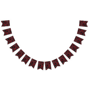 Red and Black Rose Gothic Wedding Bunting