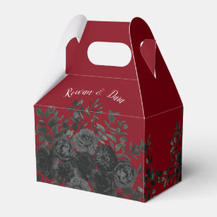 Red and Black Rose Gothic Wedding Favour Box