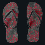 Red and Black Rose Gothic Wedding Flip-Flops Flip Flops<br><div class="desc">Our black and red floral rose gothic wedding flip-flop sandals are made to match out Gothic Red & Black Rose Wedding Collection. Dark black and deep red contrast with an abundance of dark floral motifs. Script font paired with serif font, lends to an artistic look that matches well with gothic...</div>