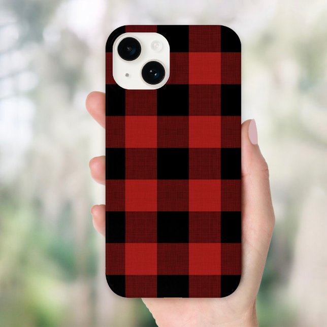Red and Black Rustic Buffalo Check Case-Mate iPhone Case (Creator Uploaded)