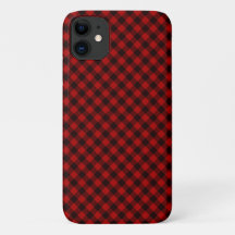 Red and Black Rustic Buffalo Plaid iPhone Case