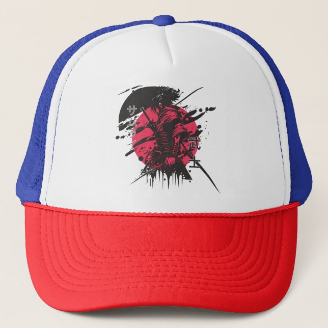 Red and black samurai Cap  (Front)