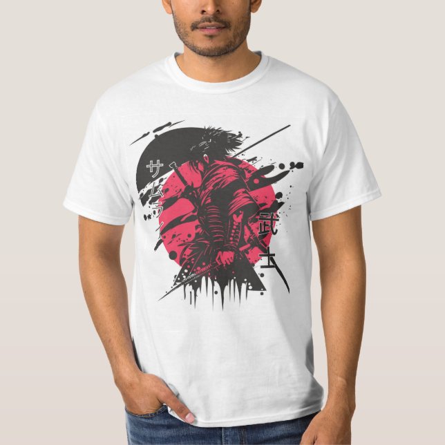 Red and black samurai t-shirt (Front)