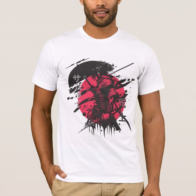 Red and black samurai t-shirt (Front)