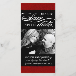 Red and Black Save the Date Photo Cards