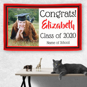 Red and Black School Colours Photo Banner