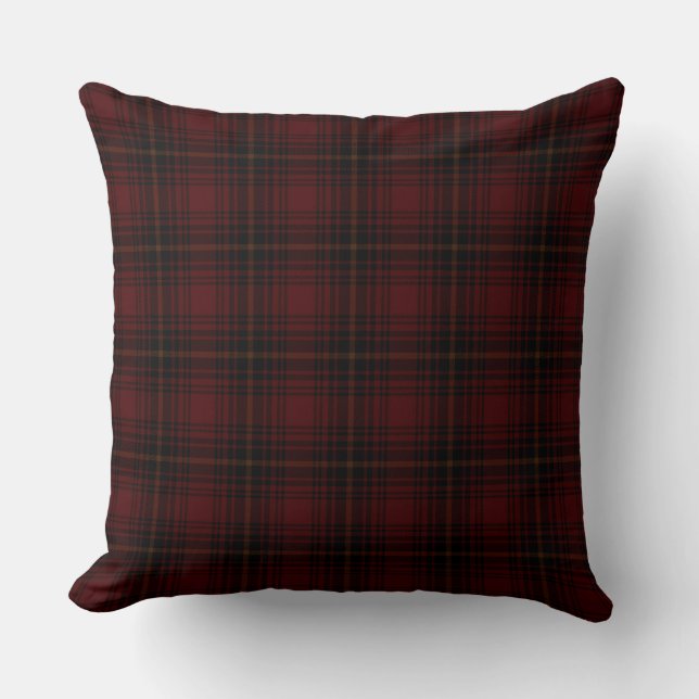 Red And Black Scottish Tartan Plaid Pattern Cushion (Front)