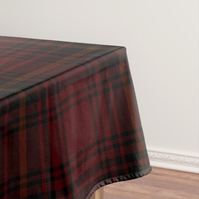 Red And Black Scottish Tartan Plaid Pattern Tablecloth (In Situ)