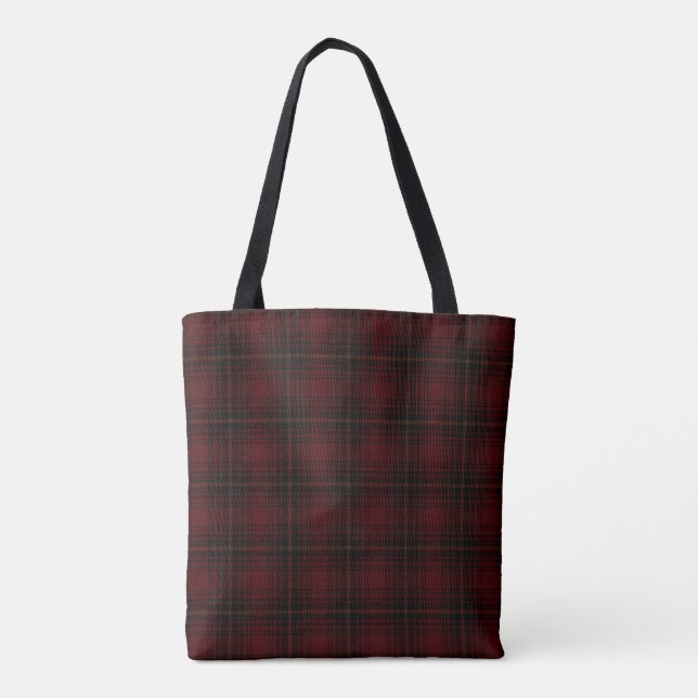 Red And Black Scottish Tartan Plaid Pattern Tote Bag (Back)