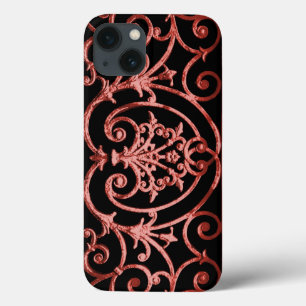 Red and black scrollwork pattern Case-Mate iPhone  13 Case
