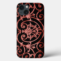 Red and black scrollwork pattern Case-Mate iPhone 