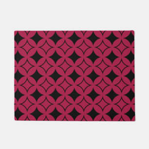 Red and black shippo doormat