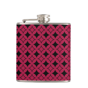 Red and black shippo hip flask