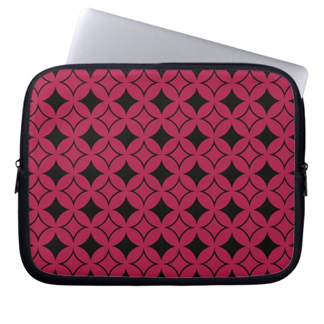 Red and black shippo laptop sleeve (Front)