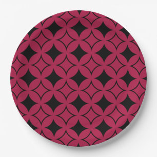 Red and black shippo paper plate