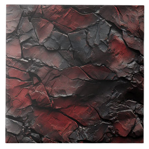 Red and Black Slate Effect Pattern Tile