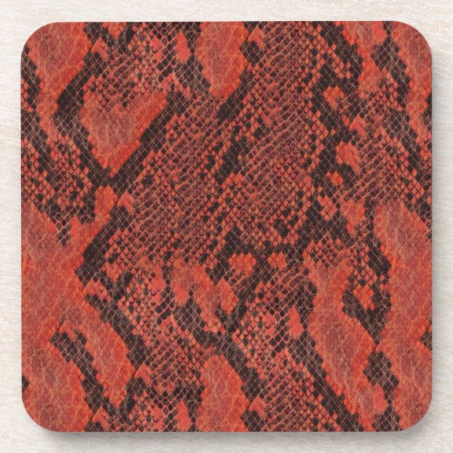 Red and Black Snake Skin Coaster (Front)