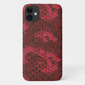 Red and Black Snake Skin Pattern iPhone 11 Case