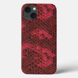 Red and Black Snake Skin Pattern iPhone 13 Case
