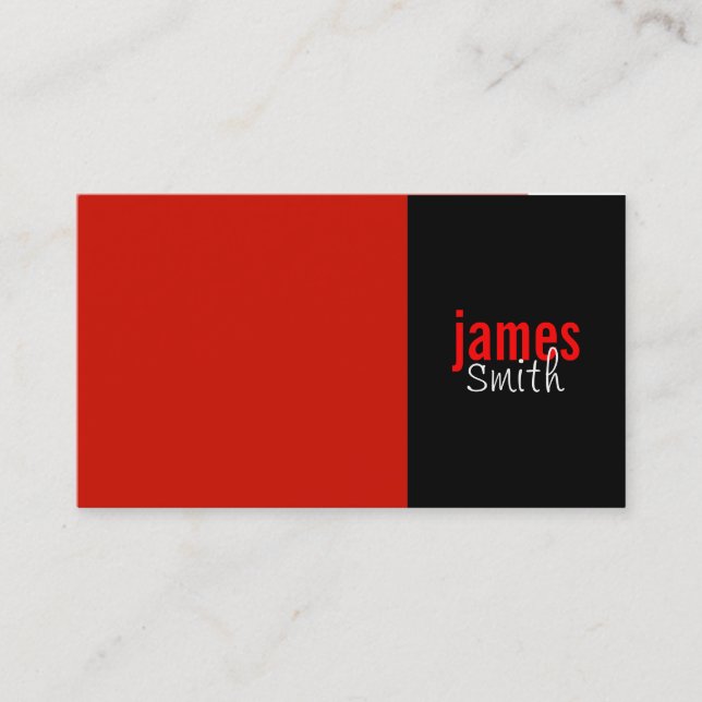 Red and Black Solid Colour Business Card (Front)