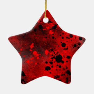 Red and Black splatter Ceramic Decoration