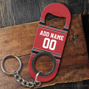 Red and Black Sports Jersey Custom Name Number