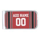 Red and Black Sports Jersey Custom Name Number