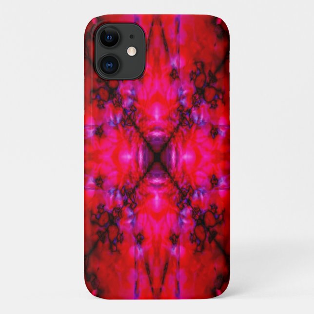 Red and black star kaleidoscope pattern Case-Mate iPhone case (Back)