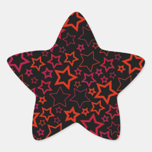 Red and Black Stars Star Sticker