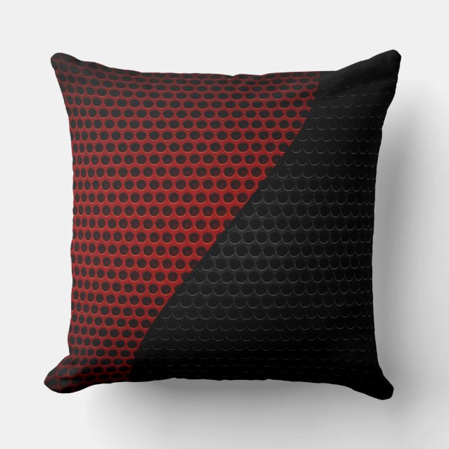 Red and Black Steel Metal Hole Cushion (Front)