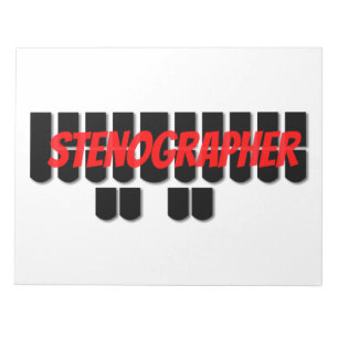 Red and Black Stenographer Steno Machine Keys Notepad