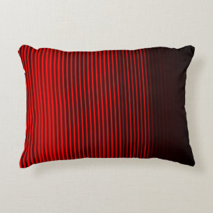 Red and Black Stripe Pattern Decorative Cushion