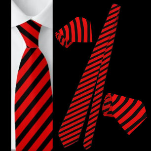 Red And Black Striped Abstract Pattern Neck Tie