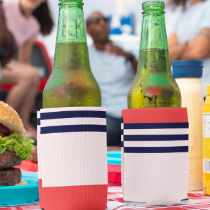 Red and Black Stripes Can Cooler