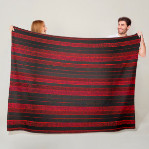 Red and Black Stripes Fleece Blanket