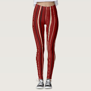 Red and Black Stripes Leggings