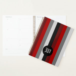 Red and Black Stripes Planner