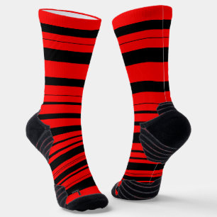 Red and Black Stripes Socks