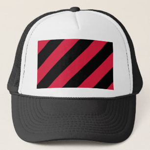 Red and Black Stripes Trucker Hat