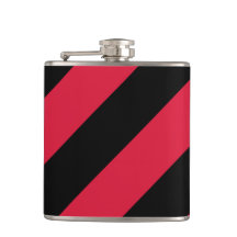 Red and Black Stripes Vinyl Wrapped Flask, 6 oz.