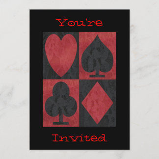 Red and Black Suits in Lace, Invitation
