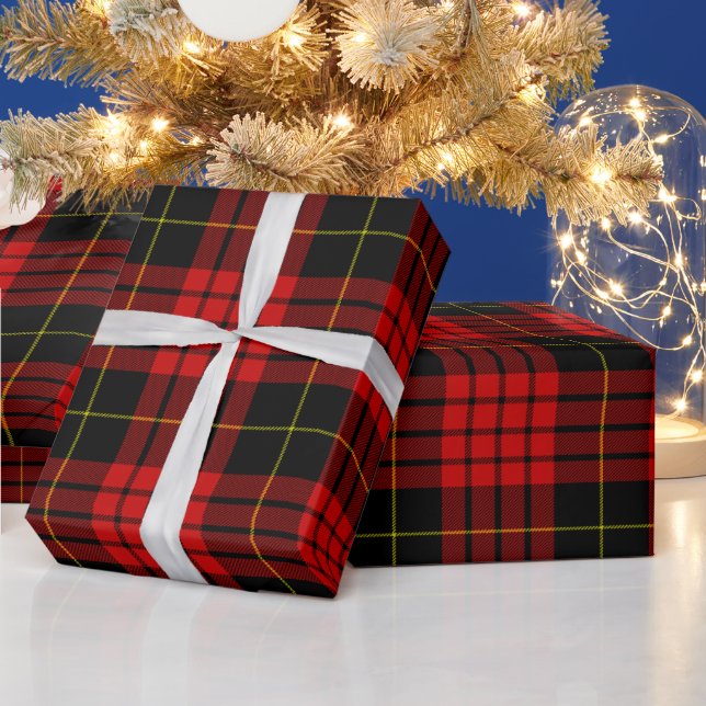 Red and Black Tartan, Christmas Plaid Wrapping Paper (Holidays)