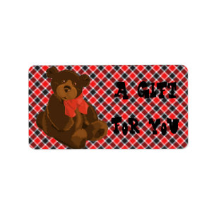 Red And Black Tartan Gift Labels